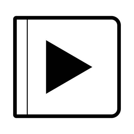 A play button icon in black silhouette with thick contour vector illustrationのイラスト素材