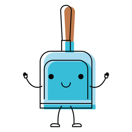 Cartoon hand dustpan top view in colorful watercolor silhouette vector illustrationのイラスト素材