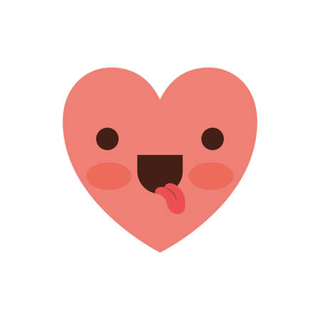 heart  in funny expression in colorful silhouette vector illustrationのイラスト素材
