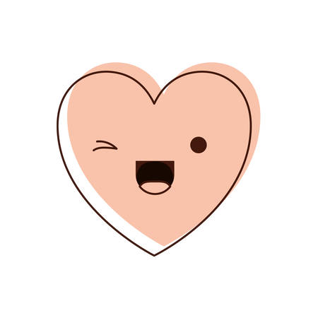 Heart in wink expression in watercolor silhouette vector illustration.のイラスト素材