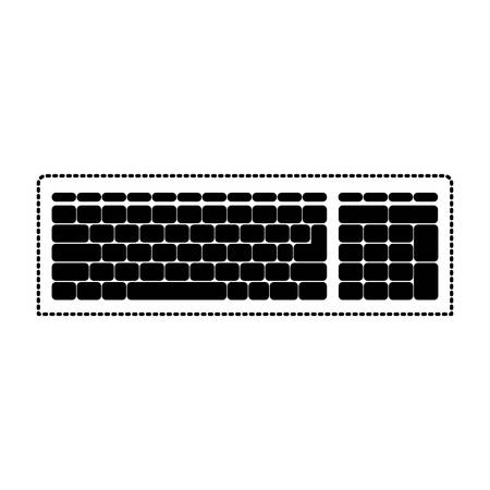 computer keyboard tech pc device electronic office key button vector illustrationのイラスト素材