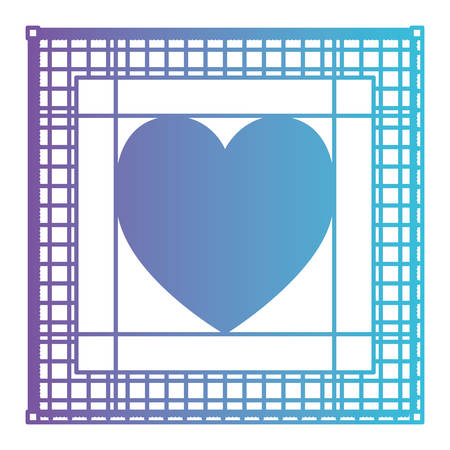 heart draw computer monitor design screen workspace graphic design vector illustrationのイラスト素材