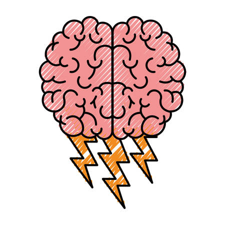  brain science mind intelligence mental design creative think vector illustrationのイラスト素材