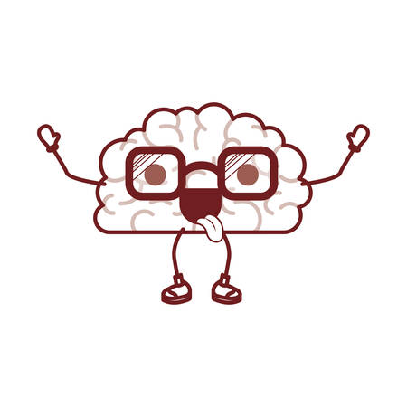 A brain cartoon fun caricature comic graphic vector illustrationのイラスト素材