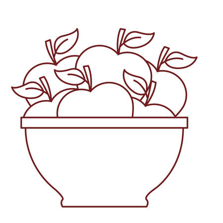 apple fruit natural health agriculture bowl vitamin vector illustrationのイラスト素材