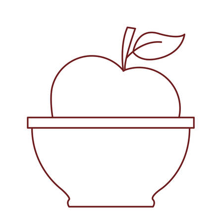 apple fruit natural health agriculture bowl vitamin vector illustrationのイラスト素材