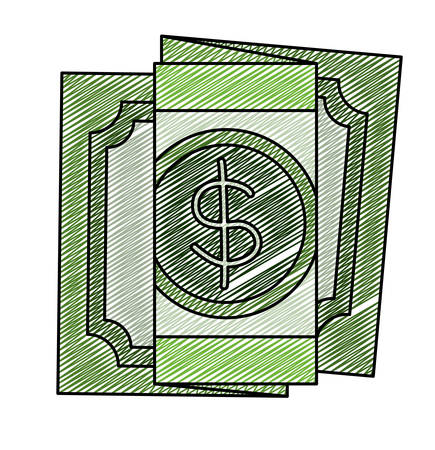 bill dollar money icon vector illustration designのイラスト素材