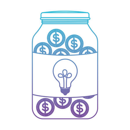 glass jar with coins vector illustration designのイラスト素材