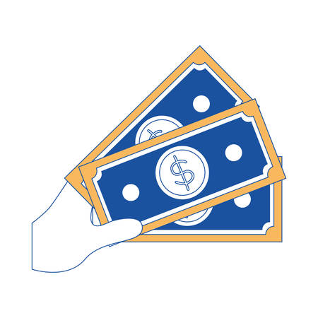 hand with bill dollar money icon vector illustration designのイラスト素材