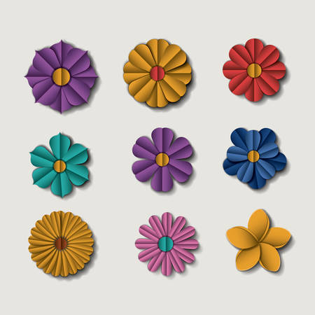 cute flowers set icons vector illustration designのイラスト素材