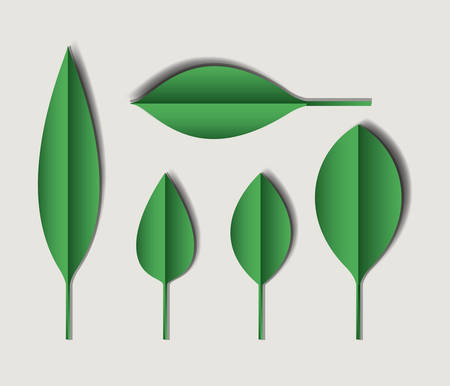 cute leafs set decorative icon vector illustration designのイラスト素材