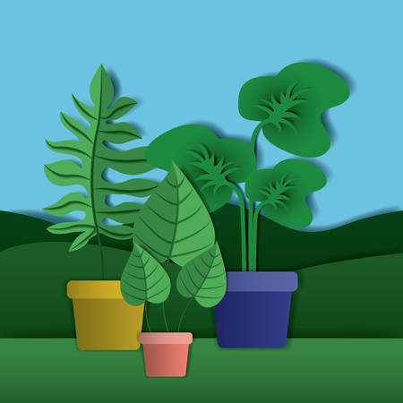 field landscape digital crafts vector illustration designのイラスト素材