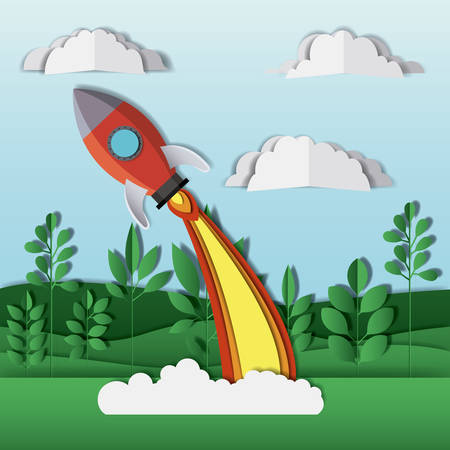 Rocket launcher craft illustration designのイラスト素材