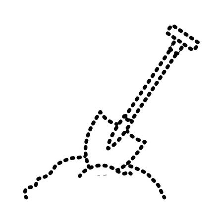 gardening shovel with ground vector illustration designのイラスト素材