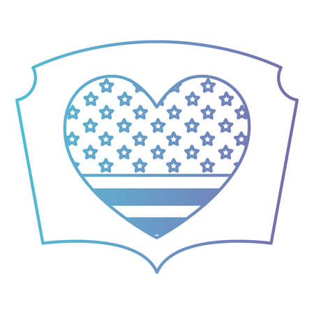 Heart with usa flag patriotic icon vector illustration designのイラスト素材
