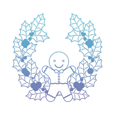 A christmas wreath with ginger cookie vector illustration designのイラスト素材