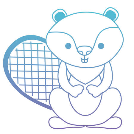 Cute beaver woodland character vector illustration designのイラスト素材