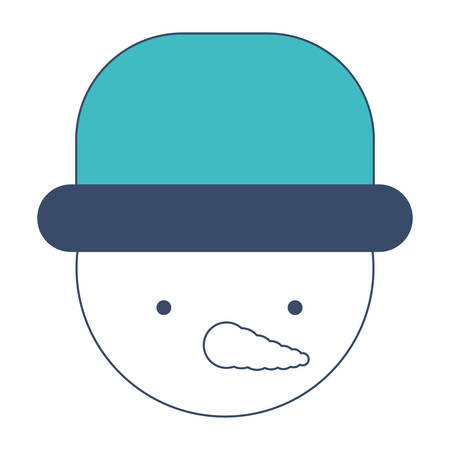 Snowman head Christmas character icon vector illustration designのイラスト素材