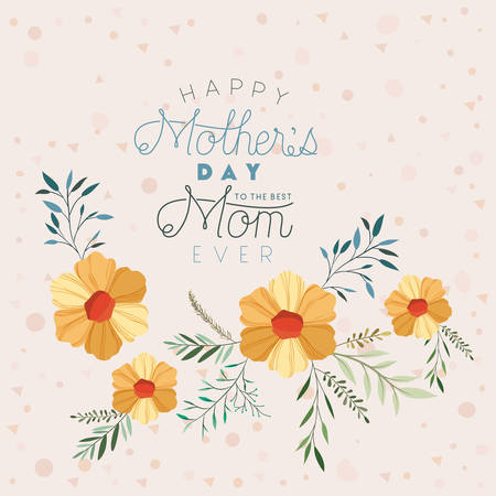 happy mothers day handmade font postcard vector illustration designのイラスト素材