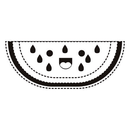 watermelon fresh fruit slice character vector illustration designのイラスト素材