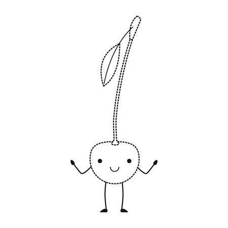 Cherries fresh fruit character vector illustration designのイラスト素材