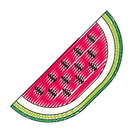 watermelon fresh fruit slice vector illustration designのイラスト素材