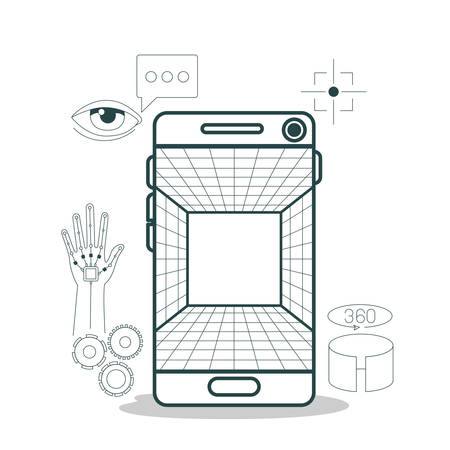 Virtual reality technology set icons vector illustration designのイラスト素材