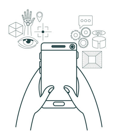 Virtual reality technology set icons vector illustration designのイラスト素材