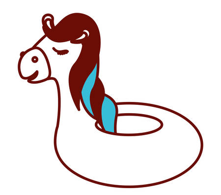 cute horse float icon vector illustration designのイラスト素材