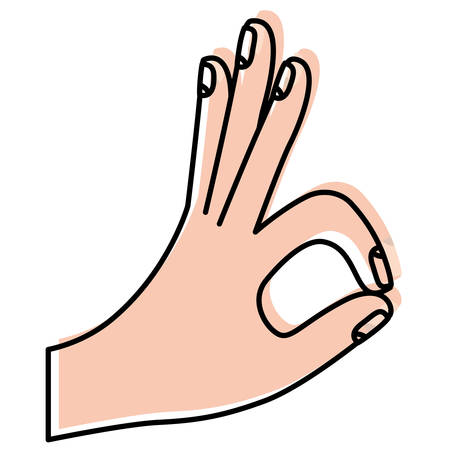Ok gesture with hand vector illustration design.のイラスト素材