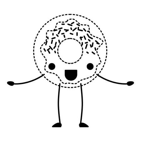 Sweet donut character vector illustration designのイラスト素材