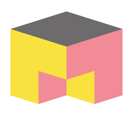 cubic matrix geometric icon vector illustration designのイラスト素材