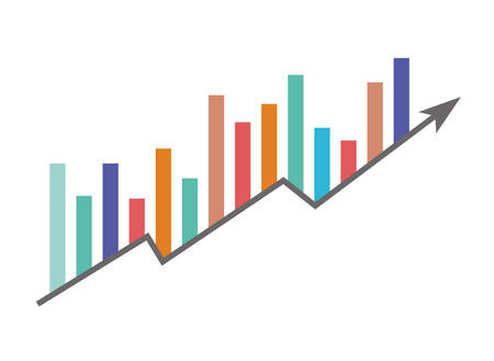 Arrow and bars growth icon vector illustration designのイラスト素材