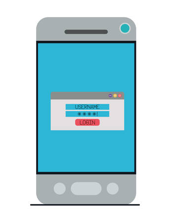 Smartphone device with login menu vector illustration designのイラスト素材