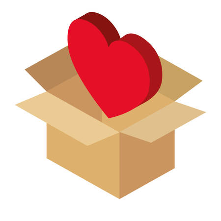 box carton with heart vector illustration designのイラスト素材