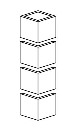 cubes stacked iconのイラスト素材