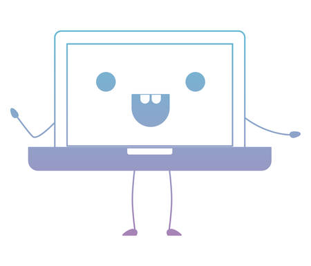 laptop computer character vector illustration designのイラスト素材