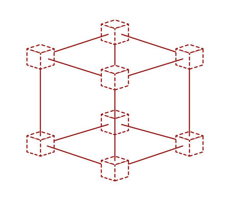 cubic matrix geometric icon vector illustration designのイラスト素材