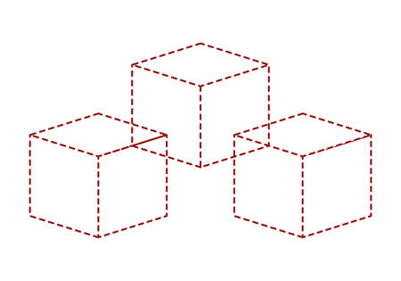 cubic set matrix geometric icons vector illustration designのイラスト素材