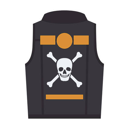 Classic motorcyclist jacket with skull vector illustration designのイラスト素材