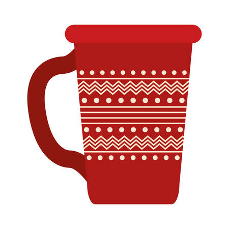 Chocolate mug with crhistmas decoration vector illustration designのイラスト素材