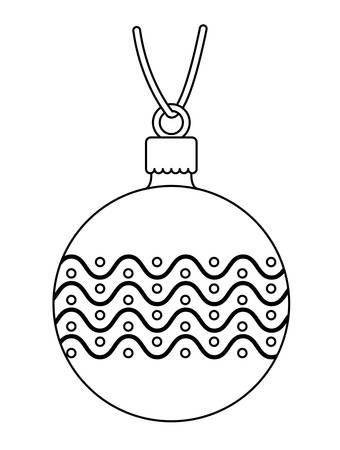 christmas ball hanging decorative icon vector illustration designのイラスト素材