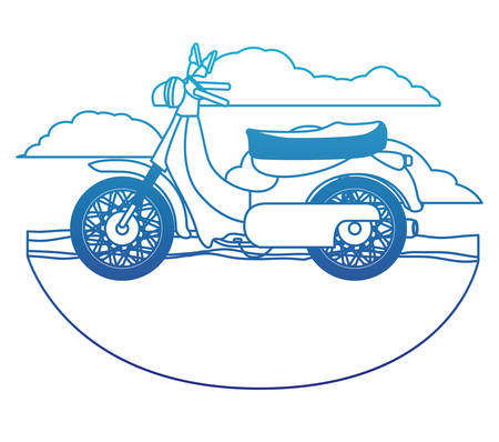 retro urban motorcycle classic in the road vector illustration designのイラスト素材