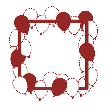 balloons air party decorative frame vector illustration designのイラスト素材