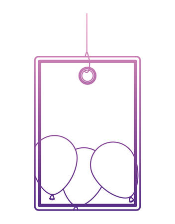 tag hanging with party balloons air vector illustration designのイラスト素材