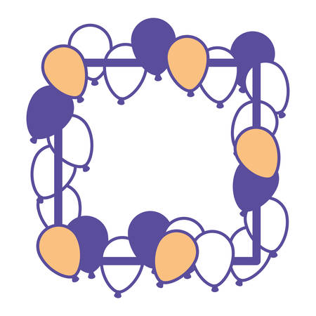 balloons air party decorative frame vector illustration designのイラスト素材