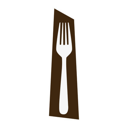 Rectangle banner frame with silhouette fork cutlery icon vector illustrationのイラスト素材