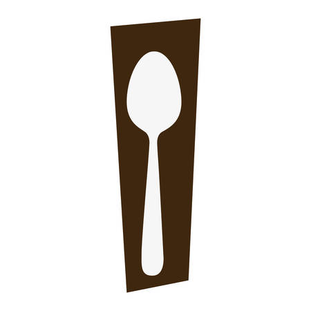 rectangle banner frame with silhouette spoon cutlery icon vector illustrationのイラスト素材