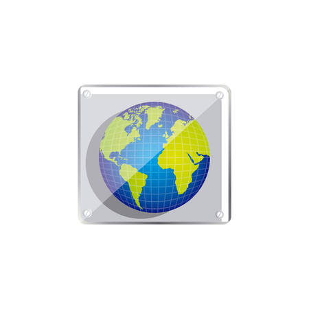 earth planet emblem icon, vector illustration designのイラスト素材