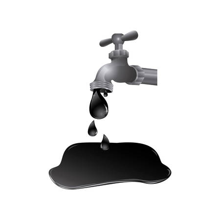 faucet with petroleum drop contamination, vector illustration designのイラスト素材